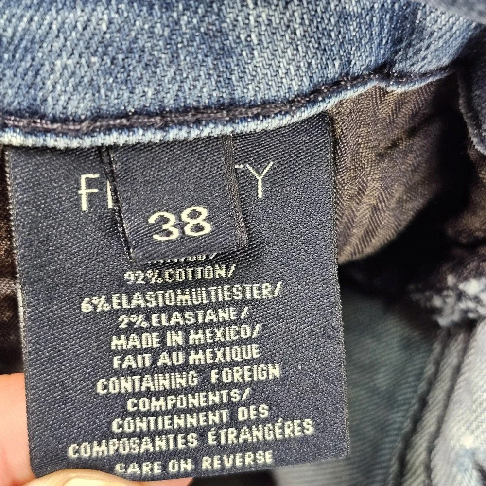 Fidelity Jeans Mens 38 Blue Stretch Denim Torino Texan Slim Fit M5090 Ink Stain